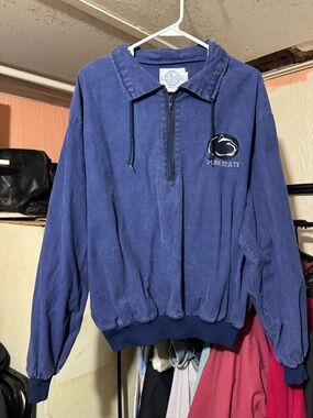 Vintage Penn State Pullover Jacket Mens XL Blue 1/4 Zip Made In USA Legends